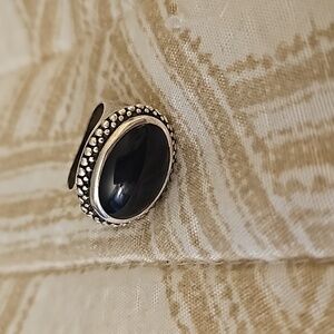Ring silver 925 black stone